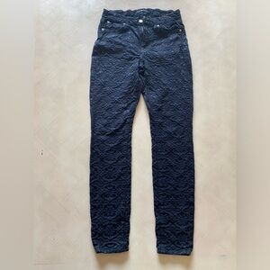 7 for all mankind black detailed skinny pant